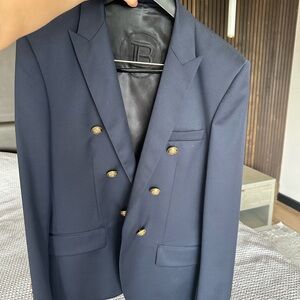 Elegant Navy Blazer with Gold Buttons